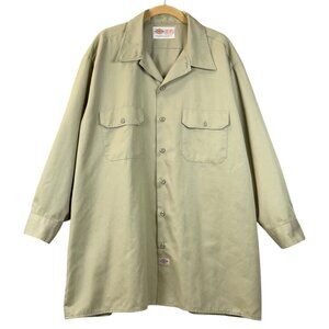 Dickies American Workwear Shirt Mens Sz 3XL Khaki Long Sleeve Button-Up